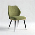 Groene stoffen stoel met zwarte metalen poten 45 x 45 x 85cm